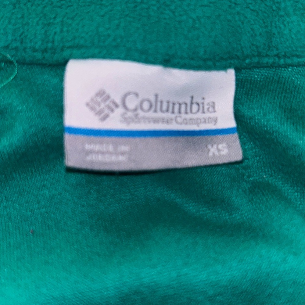COLUMBIA🏔️Fleece 1/4 Zip PULLOVER Teal  Green XS Women’s🍃 - Picture 2 of 8